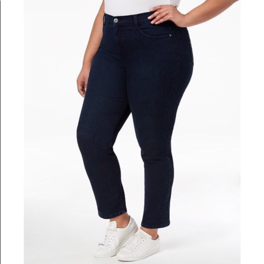 Style & Co Plus Size Tummy-Control Slim-Leg Jeans
